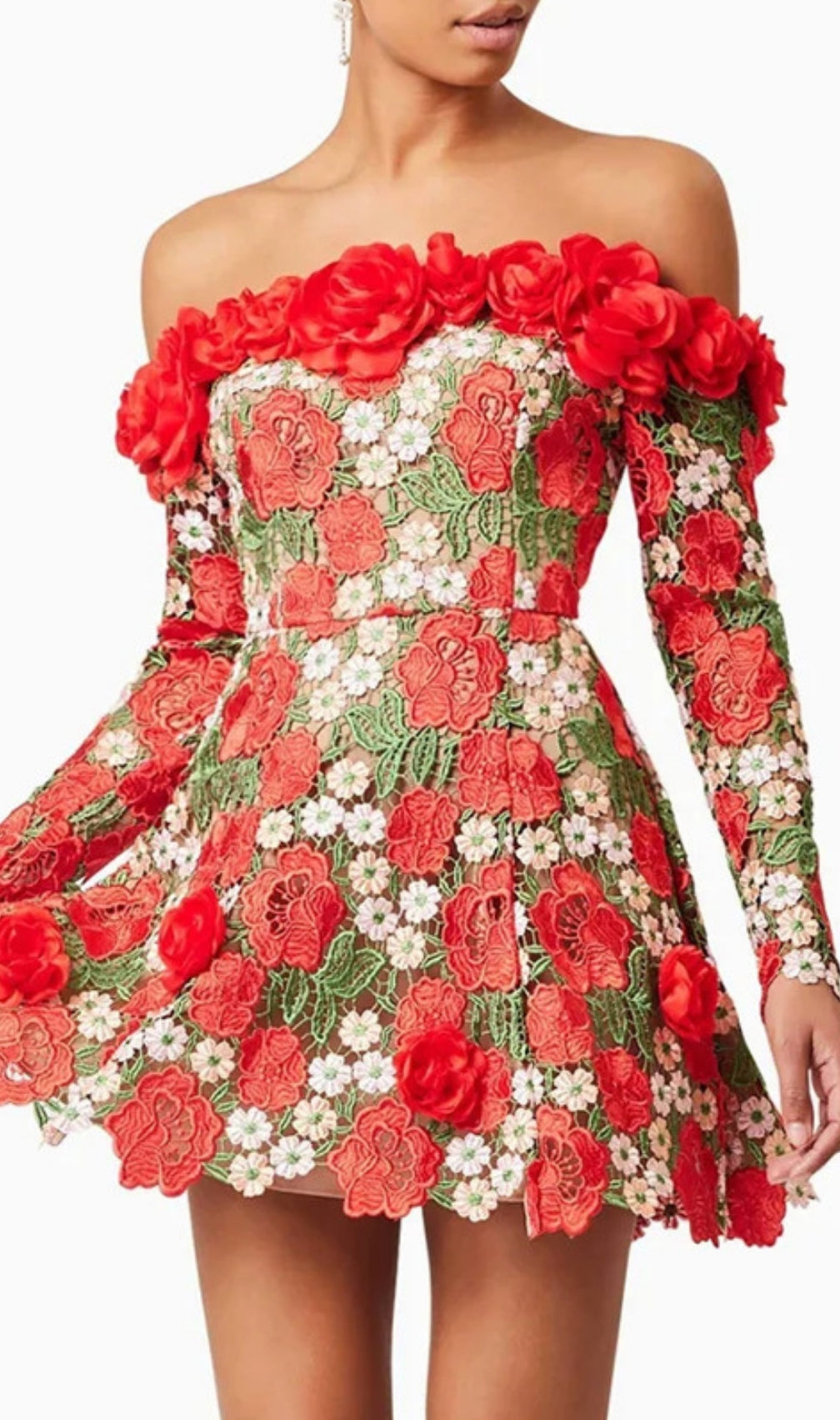 Ellasyn Flower Long Sleeve Mini Dress