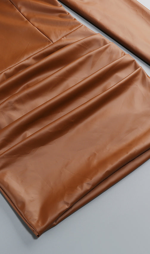 João Daring Faux Leather & Faux Fur Asymmetrical Mini Dress