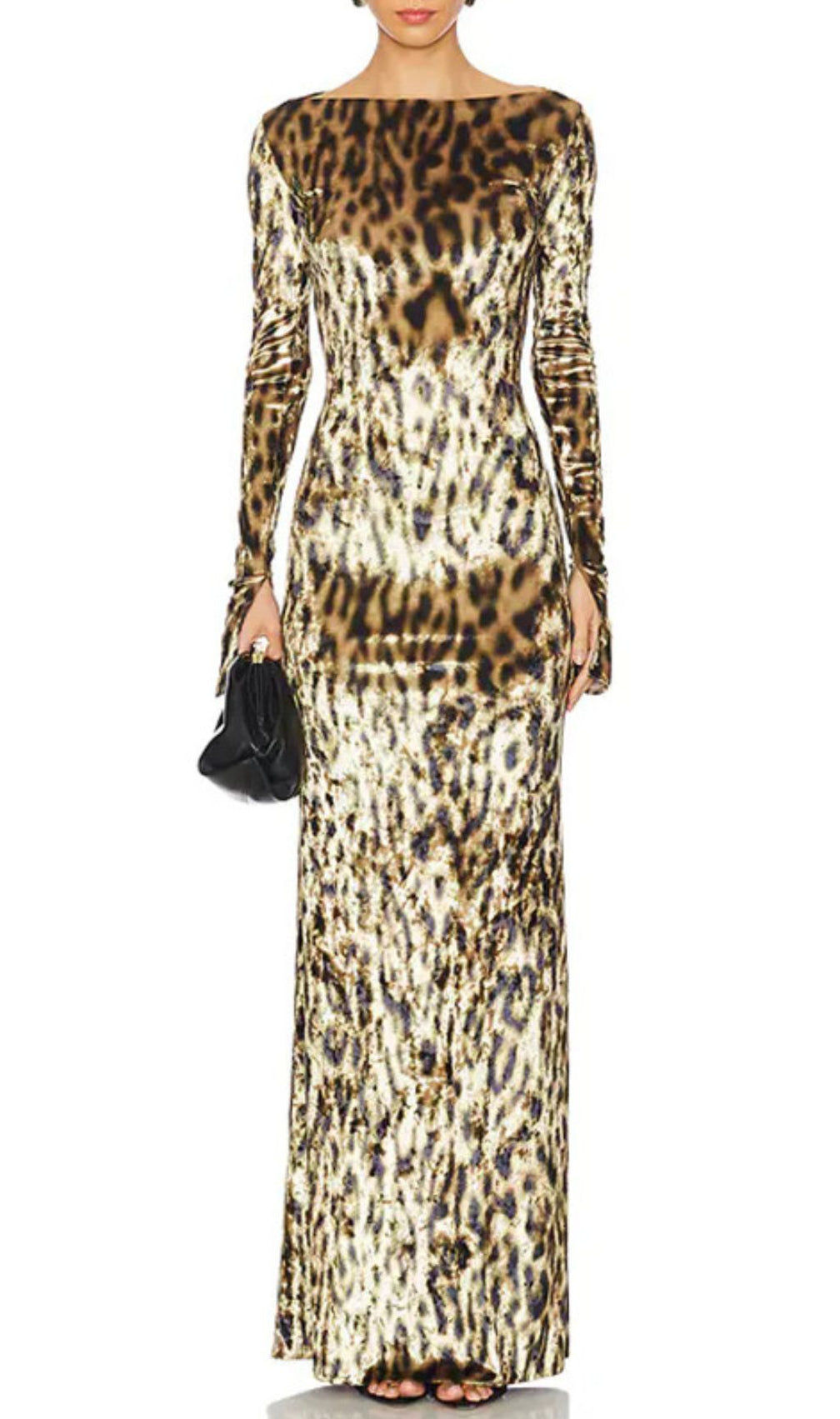 Gethin Leopard Long Sleeve Maxi Dress