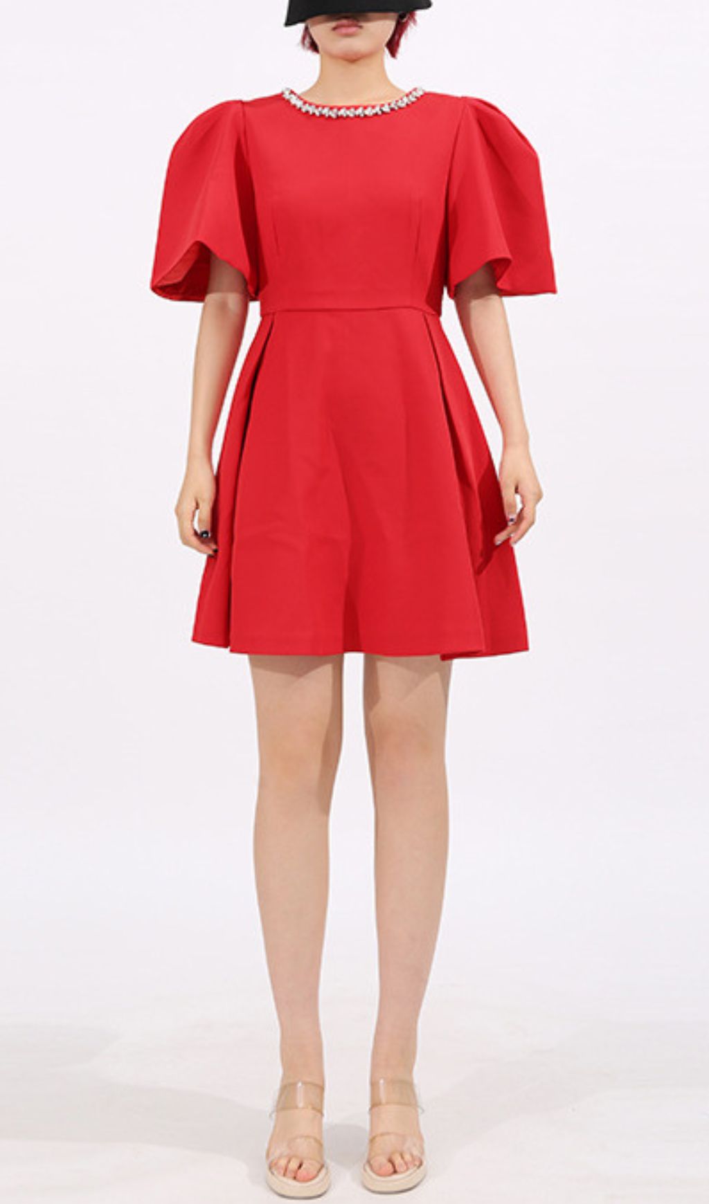 Gunda Red Diamante Mini Dress