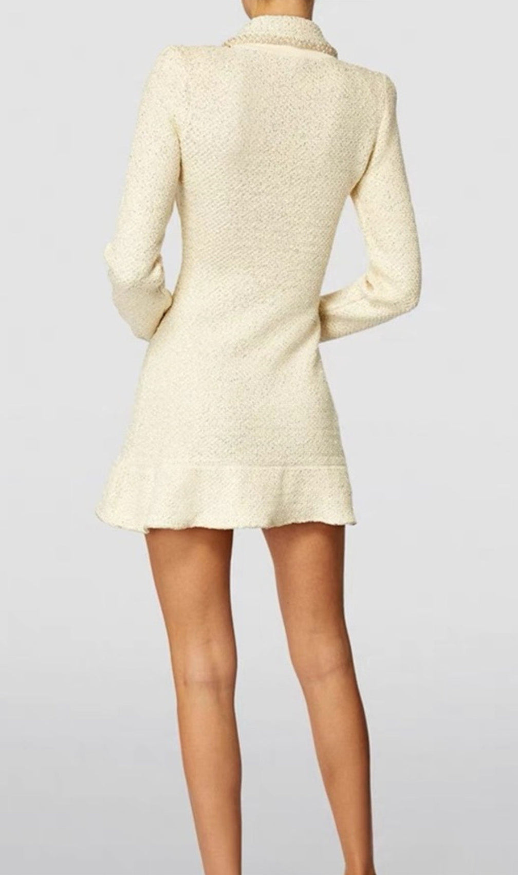 Atifa Embellished Sequined Bouclé-Knit Mini Dress