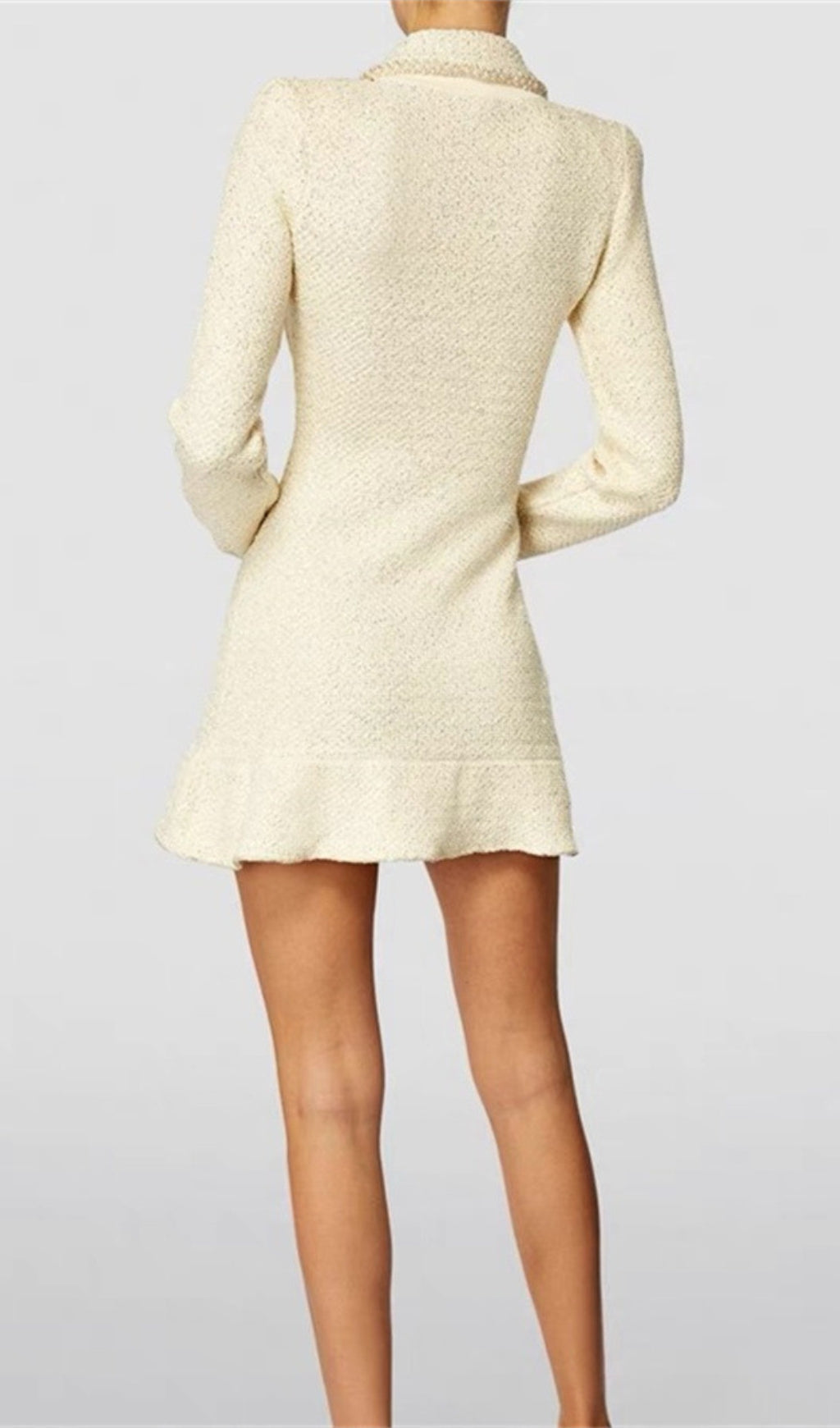 Atifa Embellished Sequined Bouclé-Knit Mini Dress