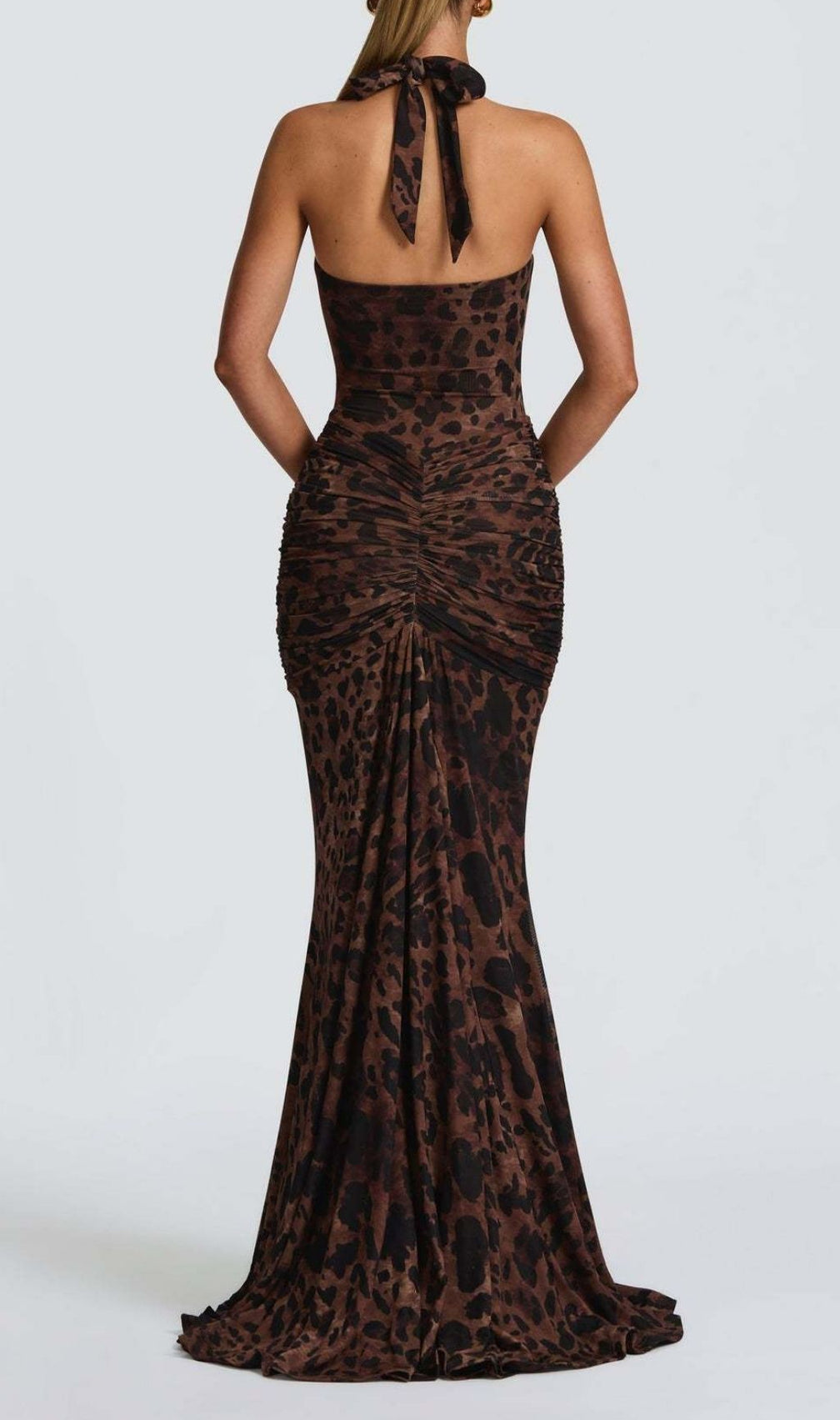 Keanna Halter Leopard Maxi Gown: Fierce Elegance & Alluring Style