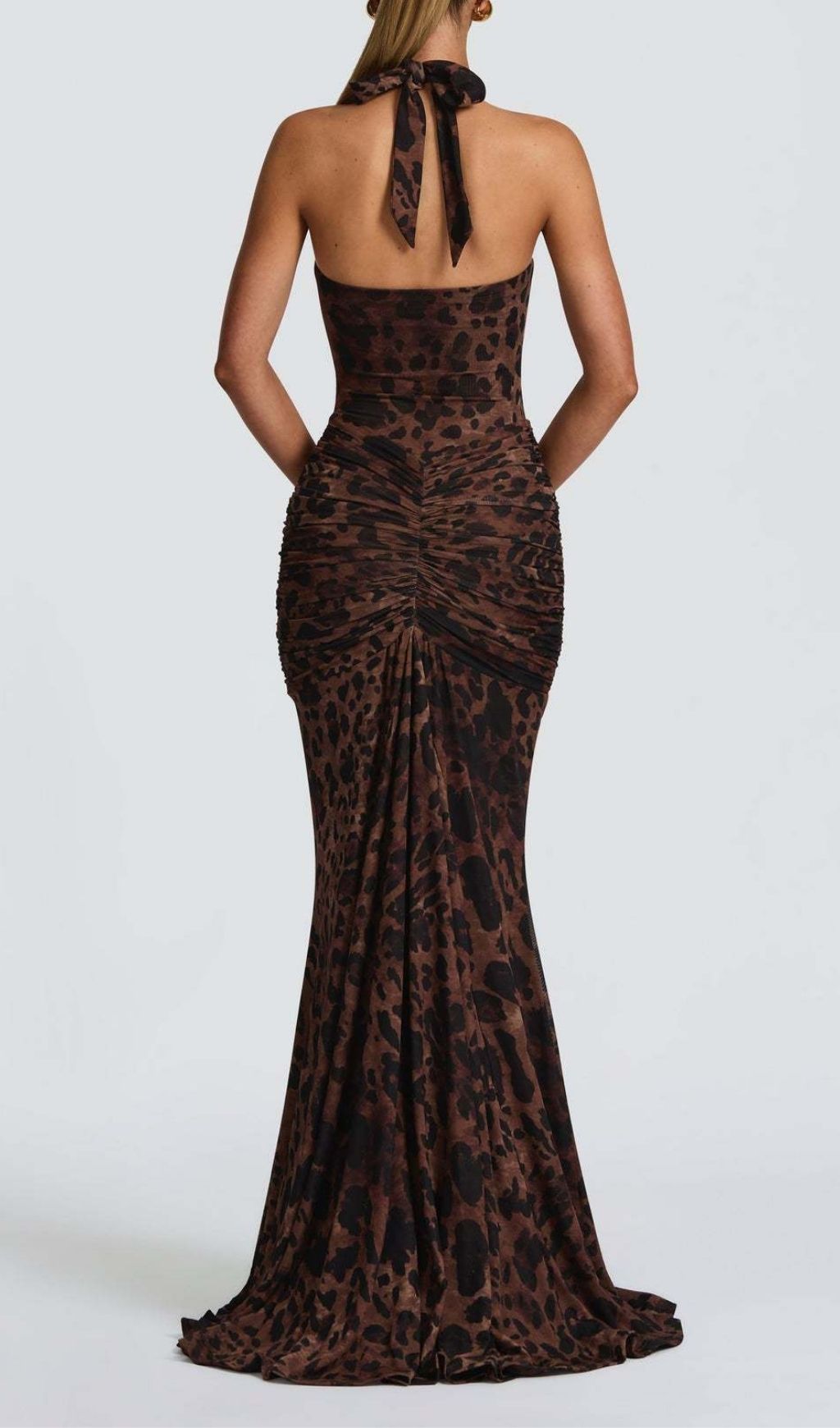 Keanna Halter Leopard Maxi Gown: Fierce Elegance & Alluring Style
