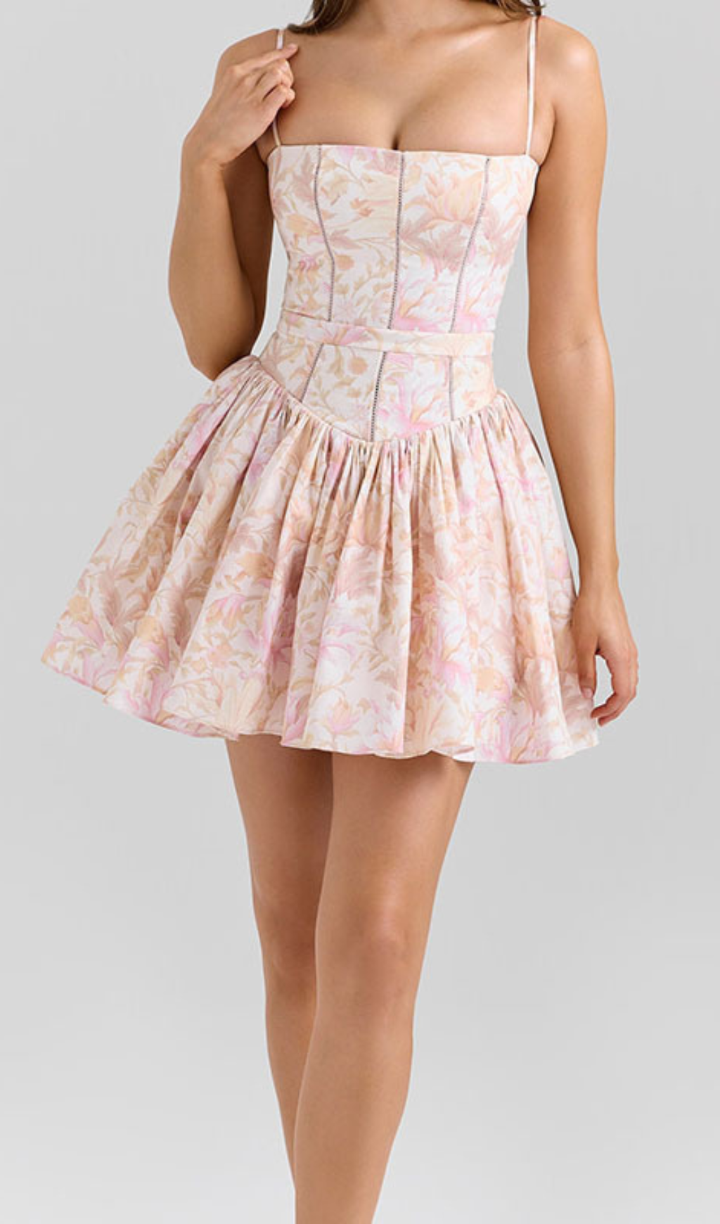 Haruyo Strappy Printed Mini Dress