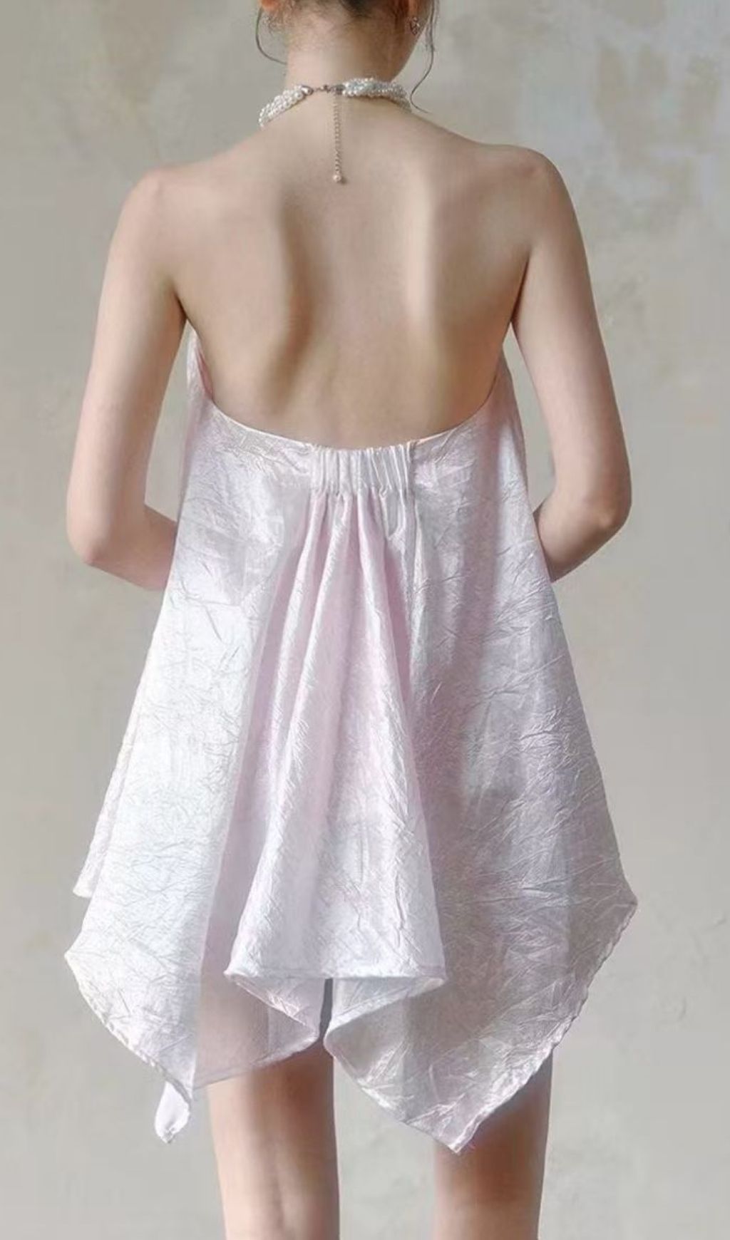 Sorex Open Back Pearl Mini Dress