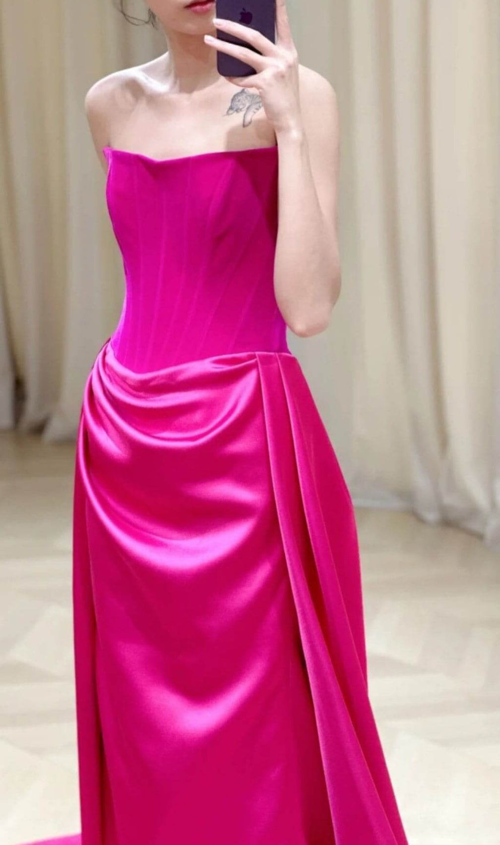 Barbra Pink Strapless Corset Maxi Dress