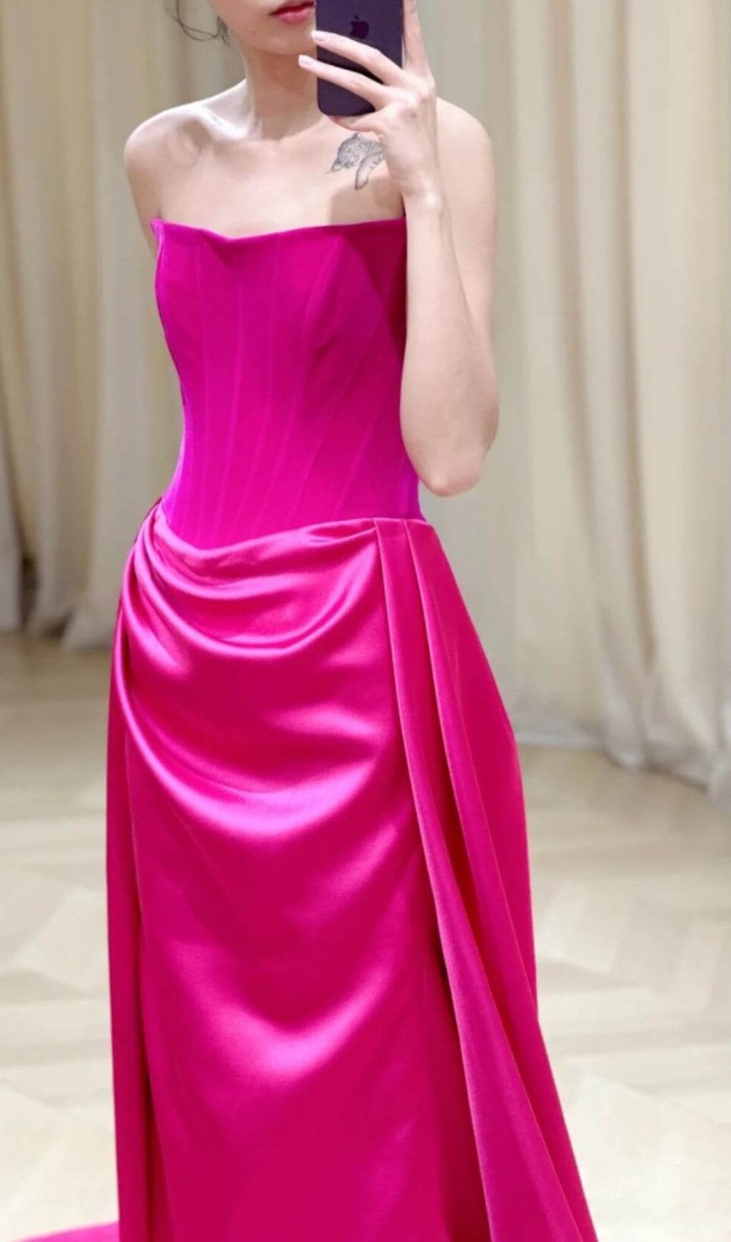 Barbra Pink Strapless Corset Maxi Dress