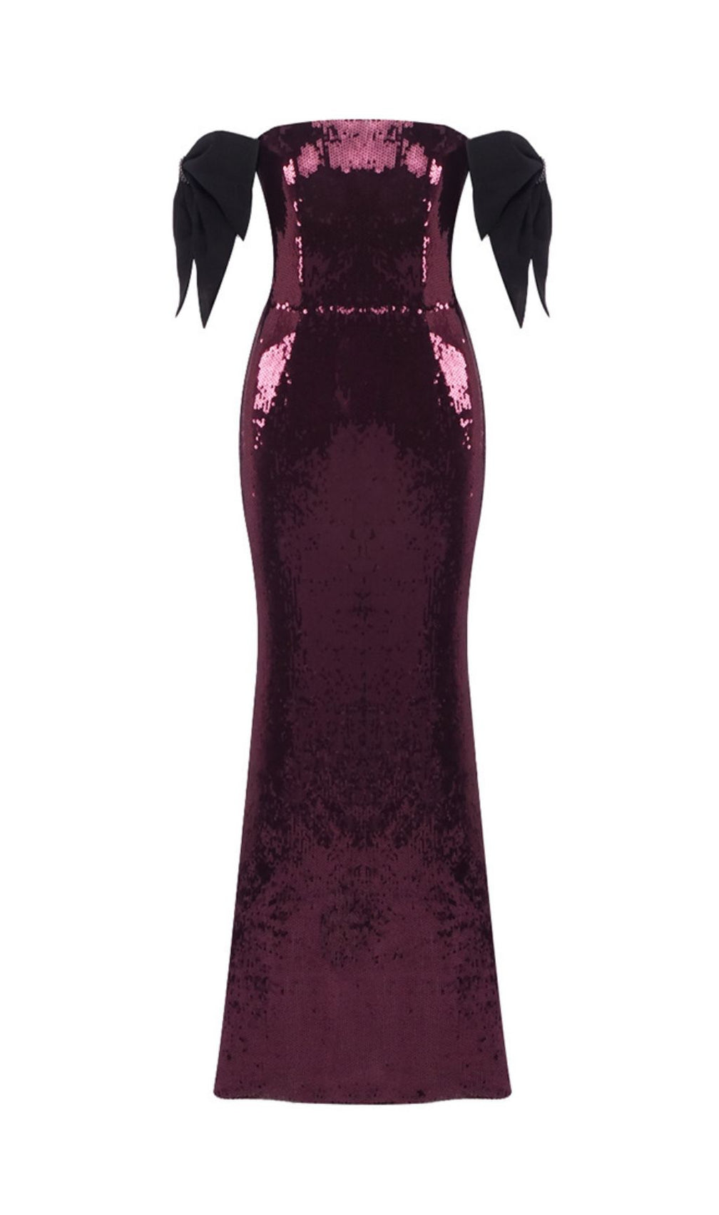 Jurek Sequin Off-Shoulder Bow Maxi Gown - Glamorous Formal Dress