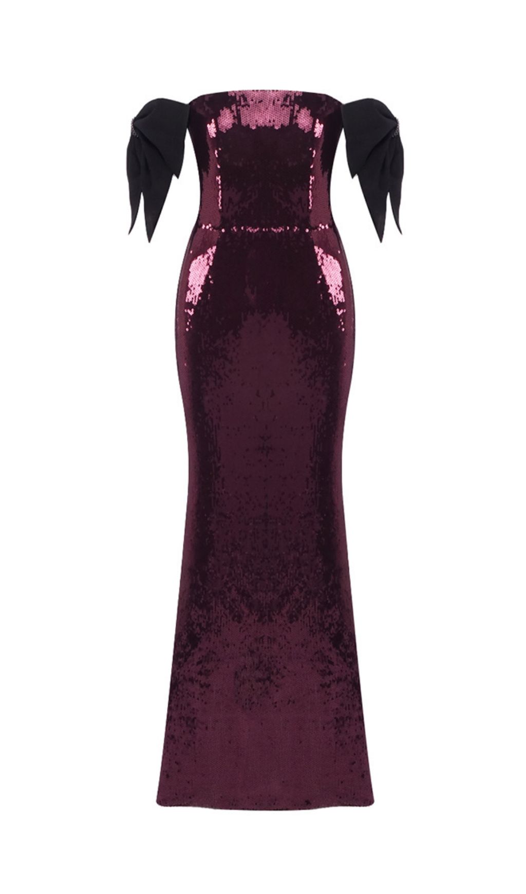 Jurek Sequin Off-Shoulder Bow Maxi Gown - Glamorous Formal Dress