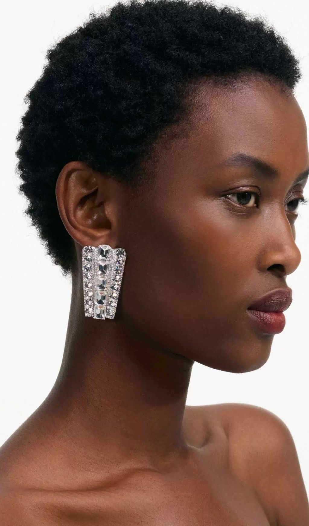 Oaelvira Rhinestone Quadrangle Earrings