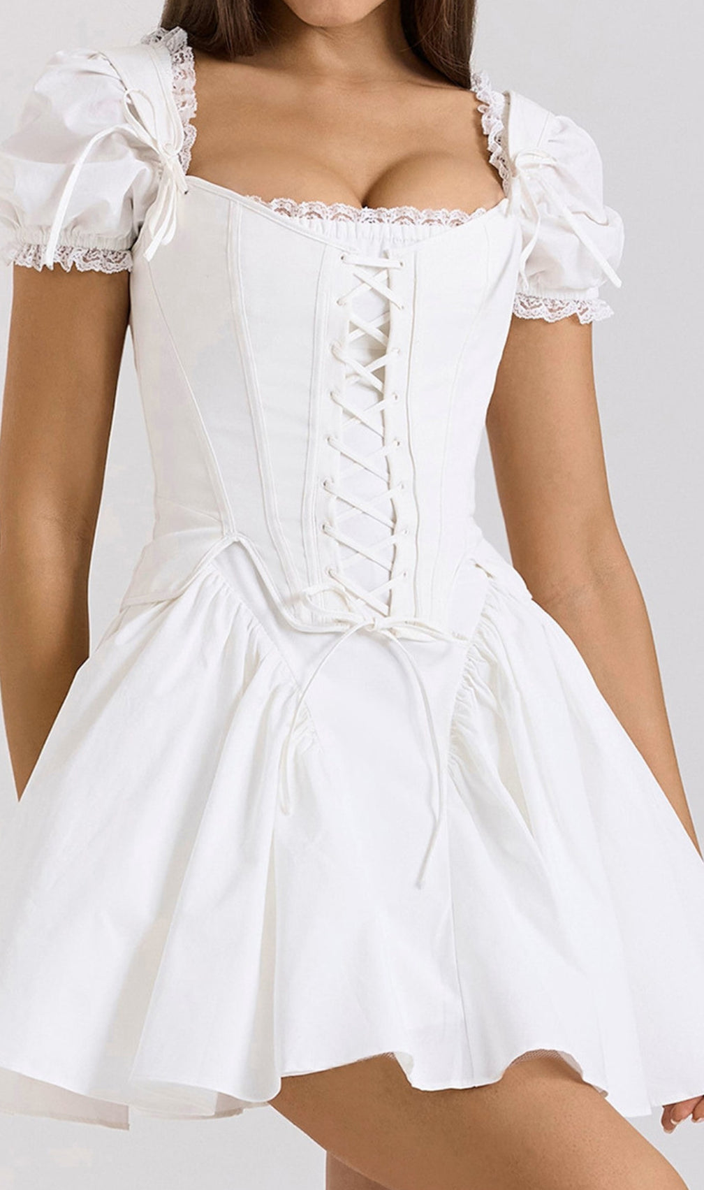 Devony White Corset Mini Dress
