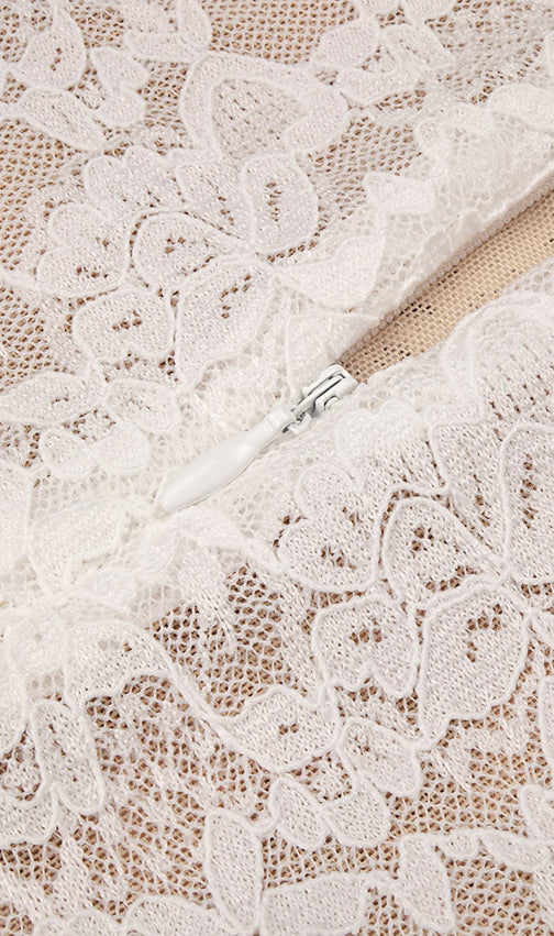 Jazmín Ethereal White Lace & Satin Maxi Dress - Modern Bridal, Gala & Special Occasion Gown