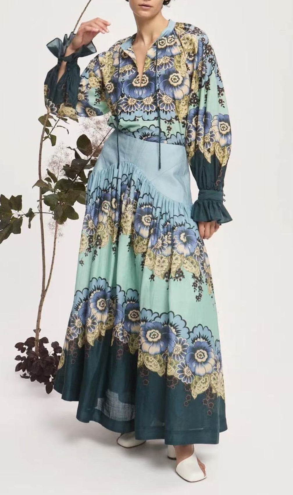 Farica Flower Printed Two-Piece Set