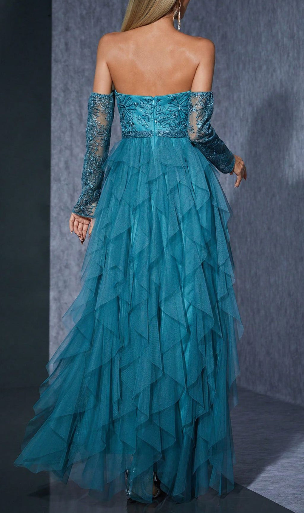 Hamako Off-Shoulder Mesh Maxi Dress