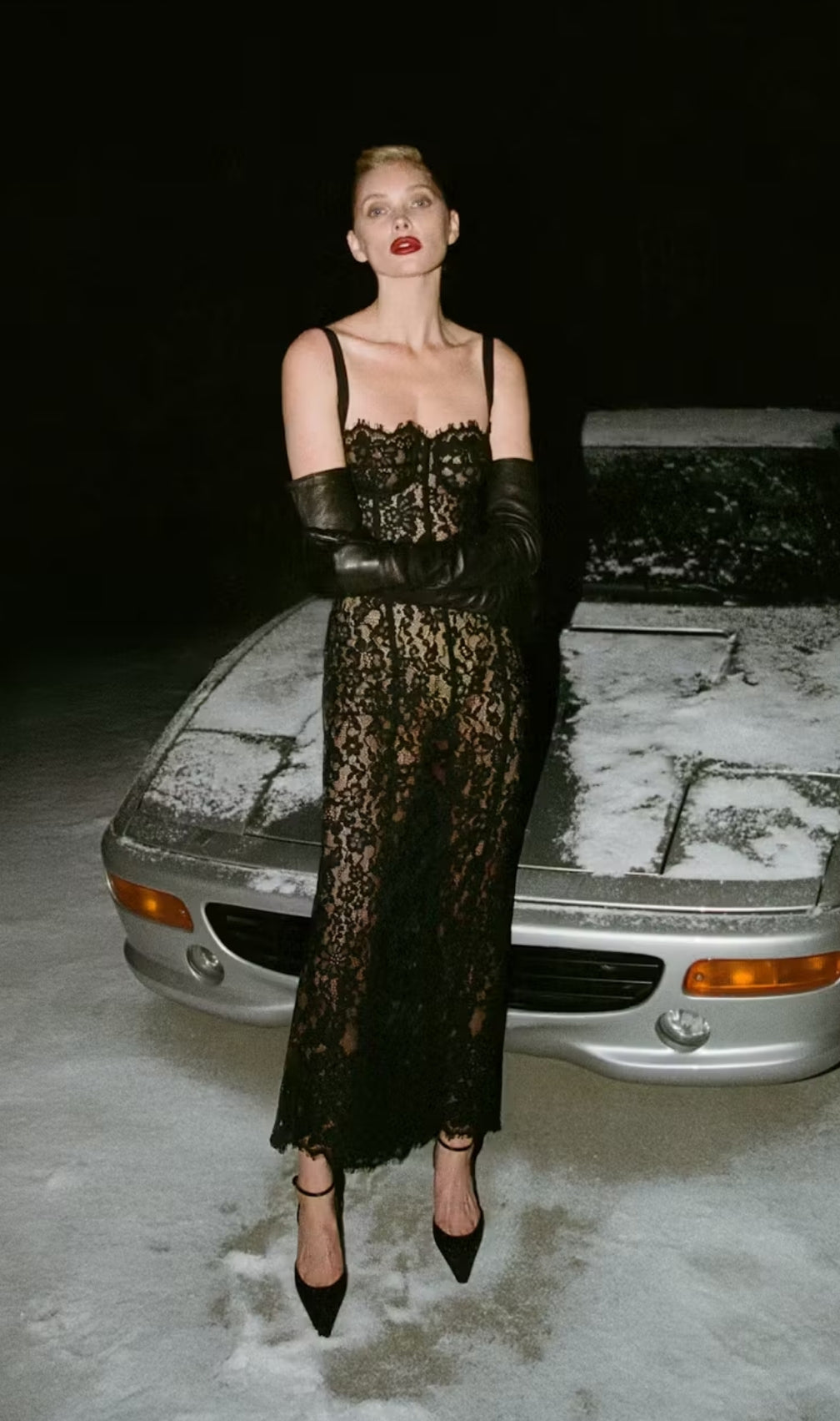 Elata Black Lace Maxi Dress