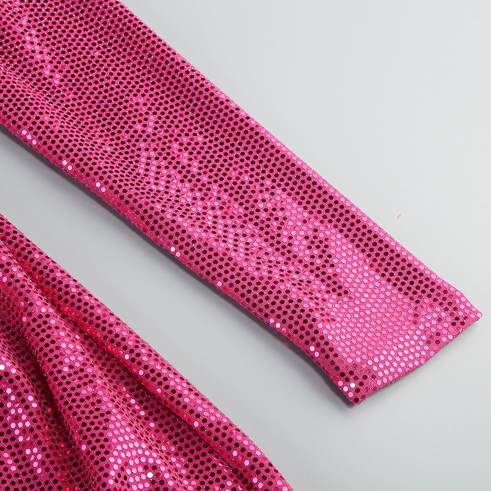 Benigno Flower Cutout Sequin Maxi Dress