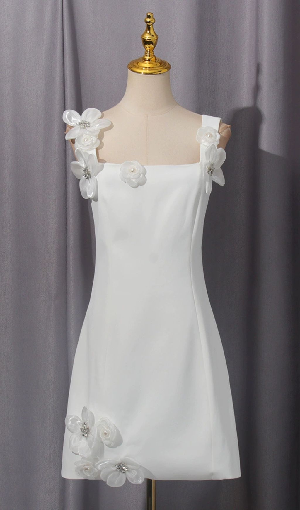 Glison 3D Flower Embellished Mini Dress