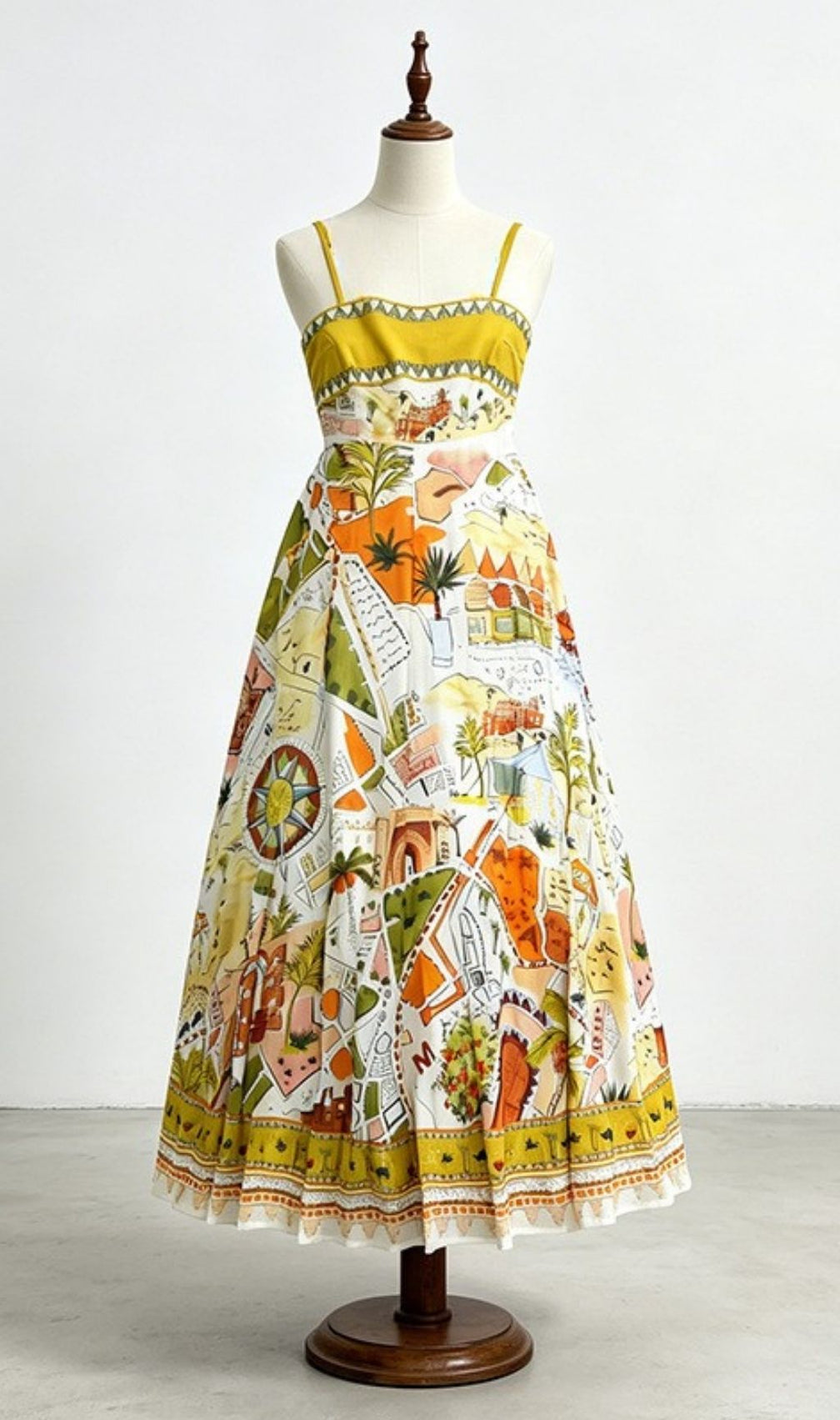 Kissa Strappy Printed Maxi Dress