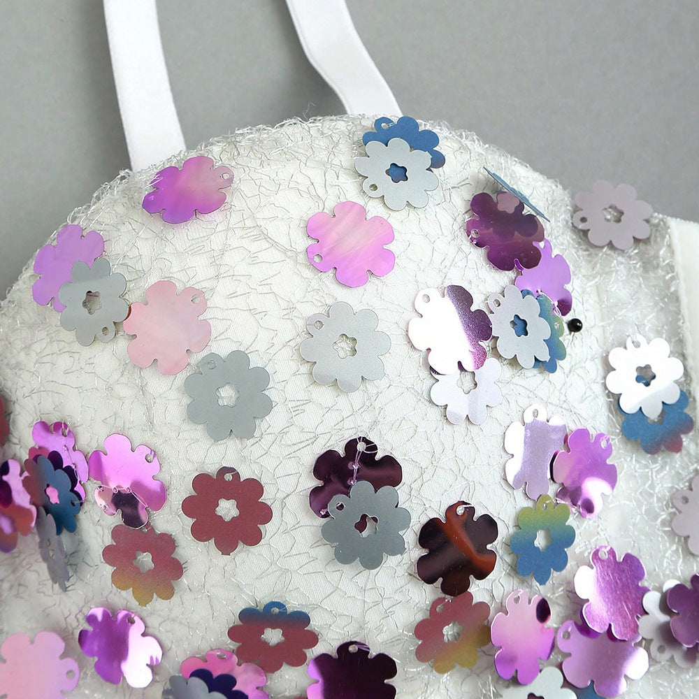 Anabia Flower Sequin Crop Top