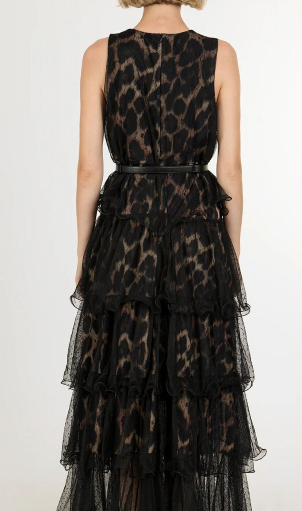 Kaelyn Leopard Mesh Maxi Dress