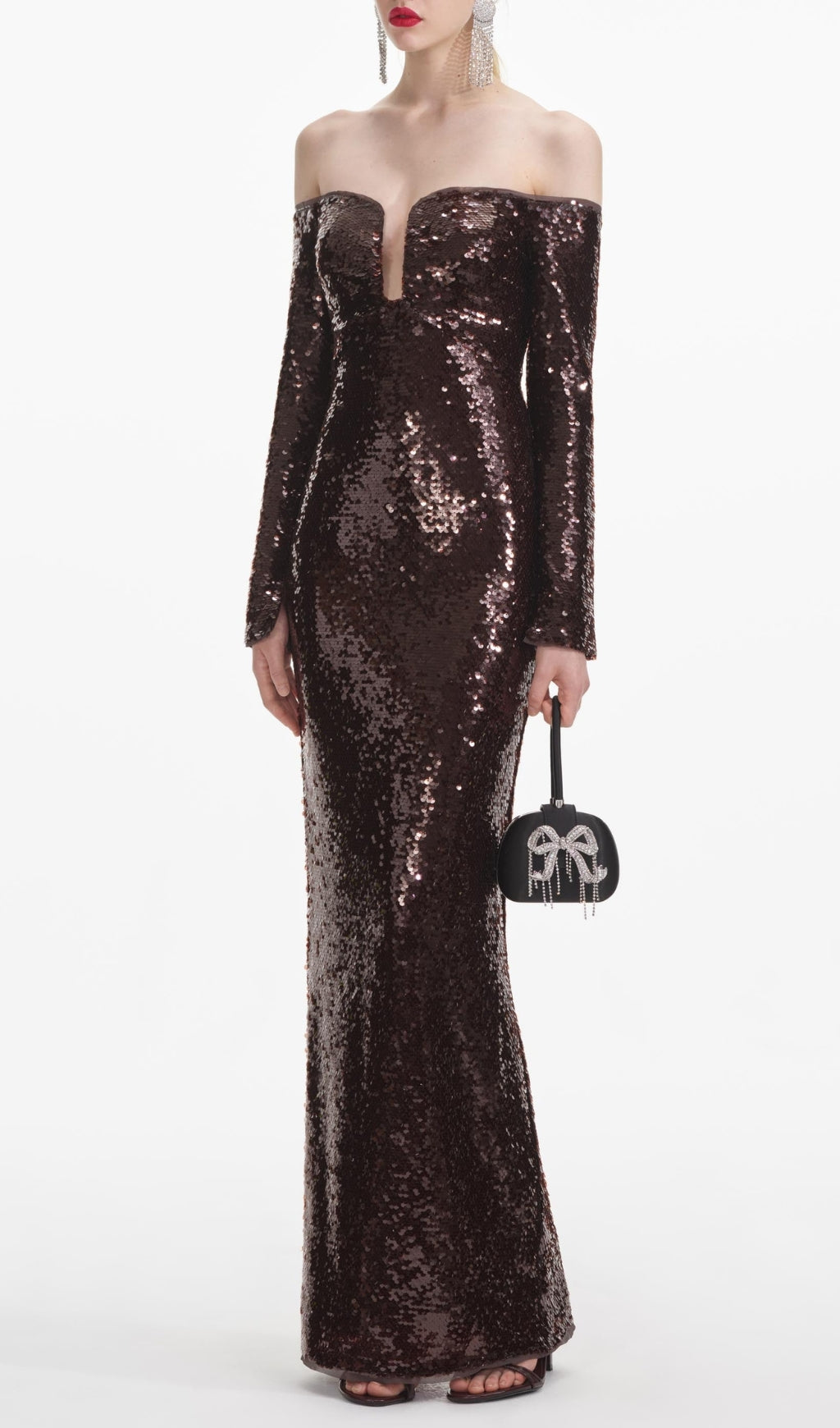 Cashlin Long Sleeve Sequin Maxi Dress
