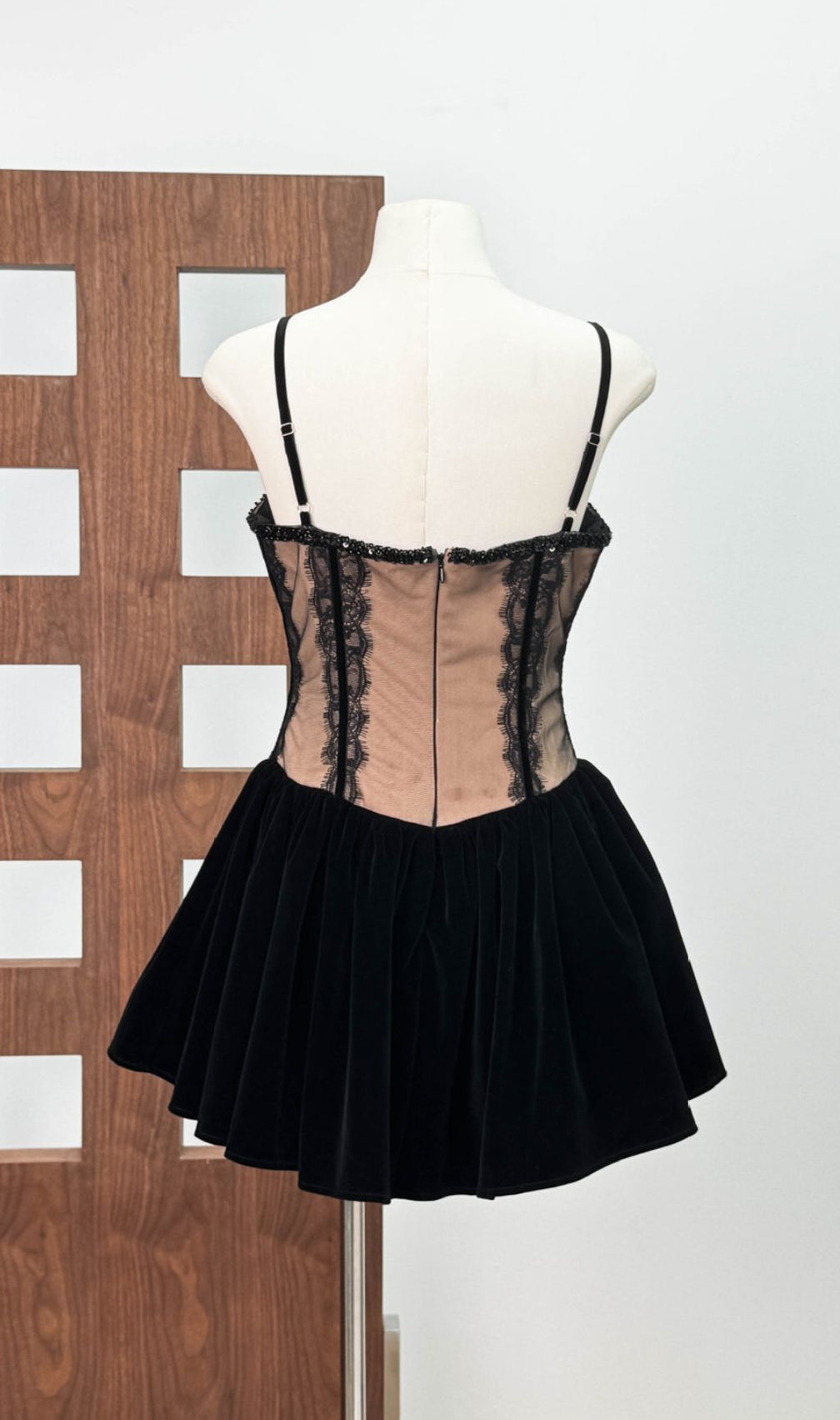 Iorwen Black Lace Corset Mini Dress | Enchanting A-Line Party & Date Night Look