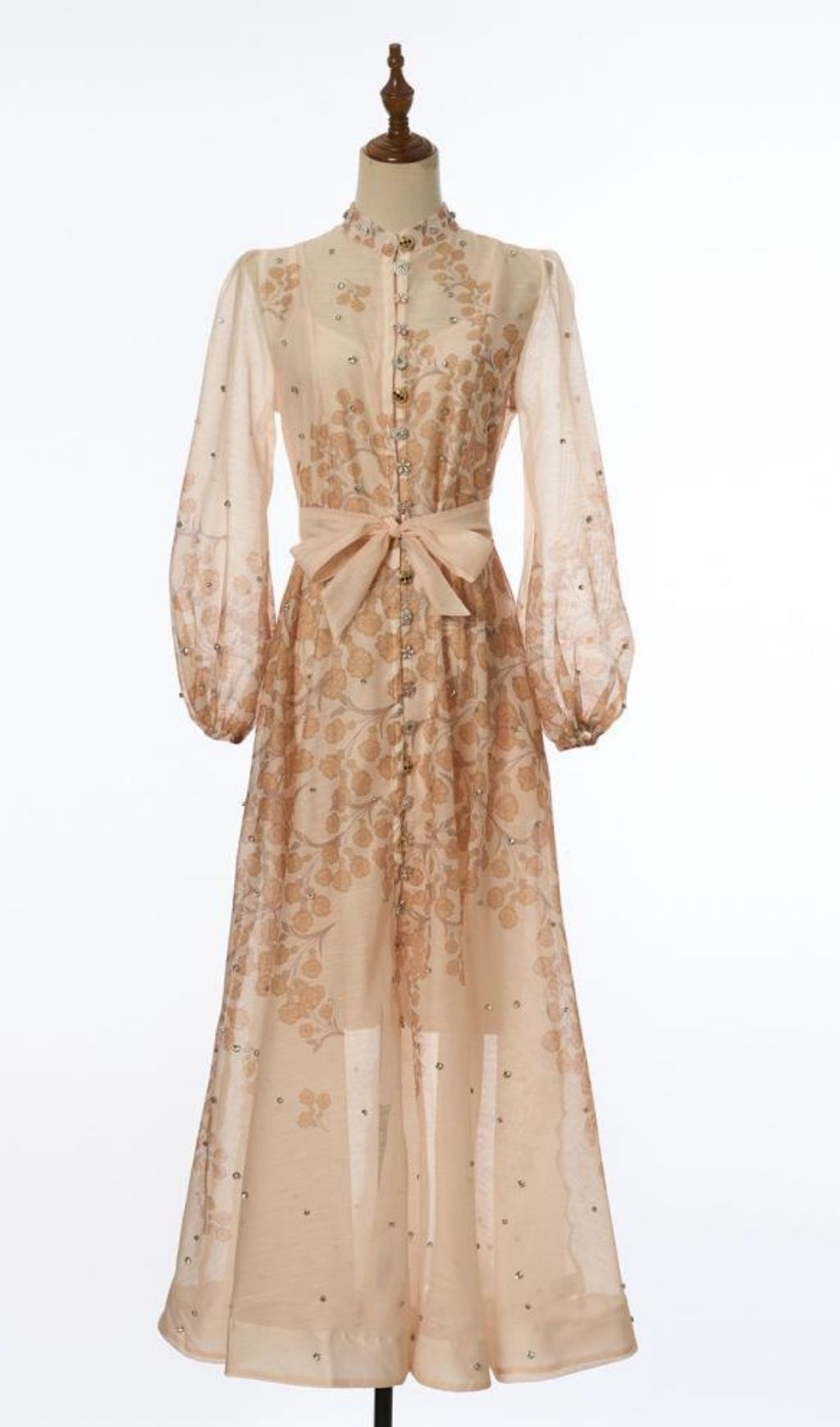 Karishma Romantic Floral Maxi Dress | Elegant Long Sleeve Button-Down