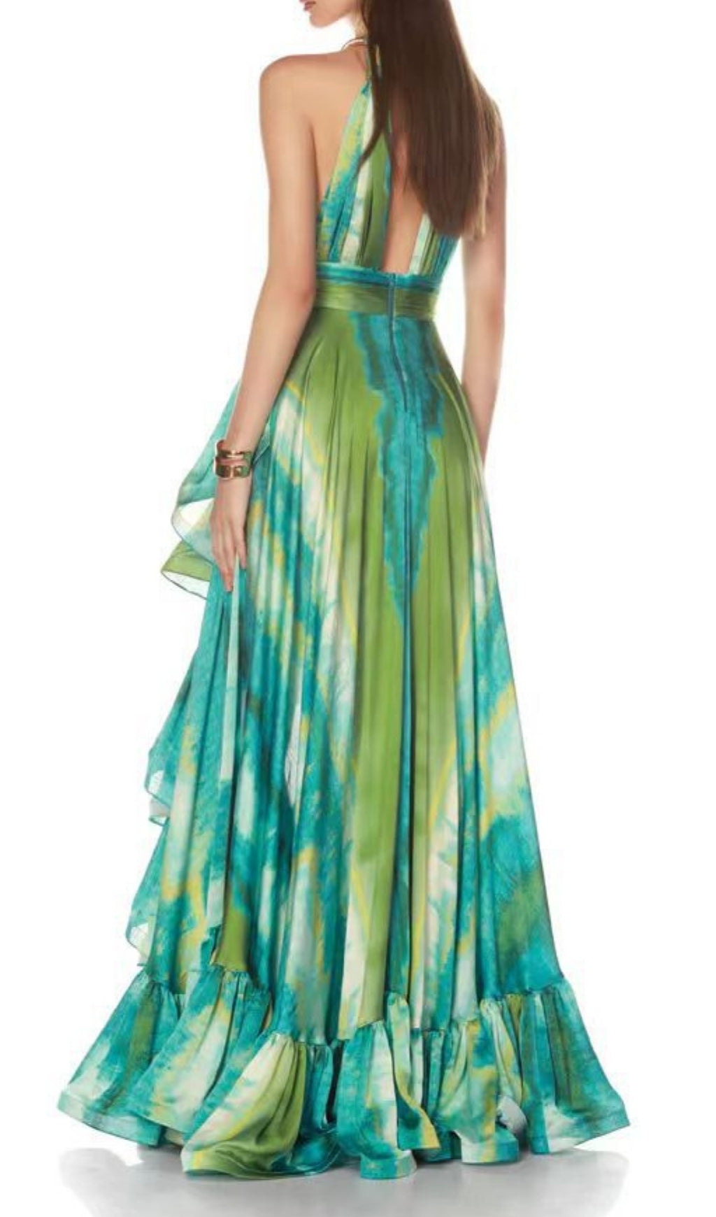 Farid Halter Printed Maxi Dress