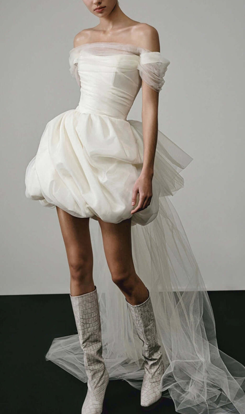 Avivit Mesh Satin Mini Dress