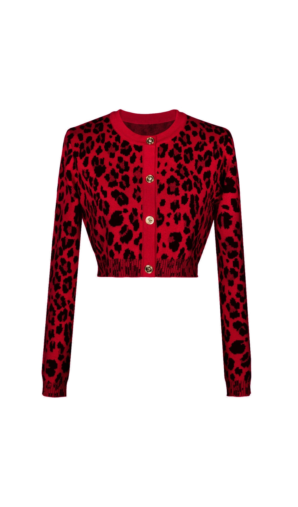 Cliona Leopard Printed Cropped Cardigan