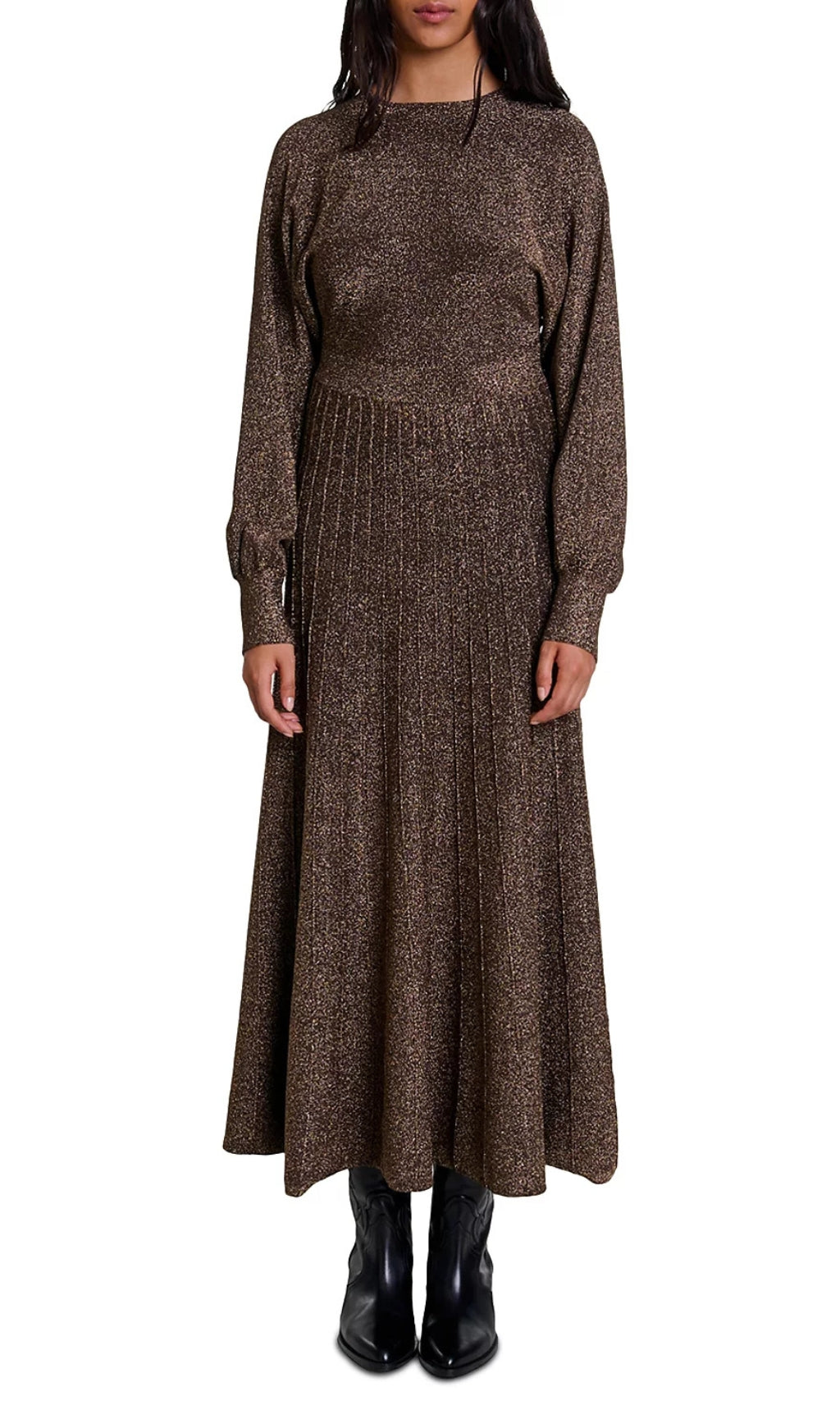 Rillante Metallic Knit Maxi Dress