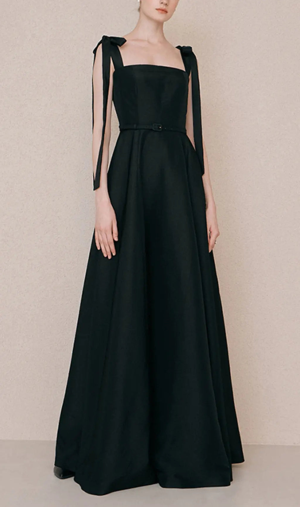Tie Suspender Dress In Black