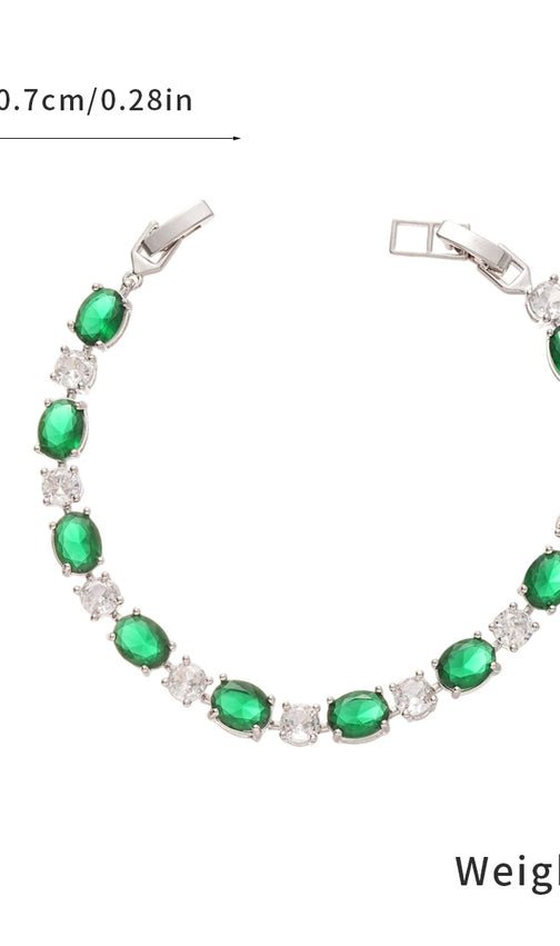 Elegant Emerald Green Bow Cubic Zirconia Jewelry Set