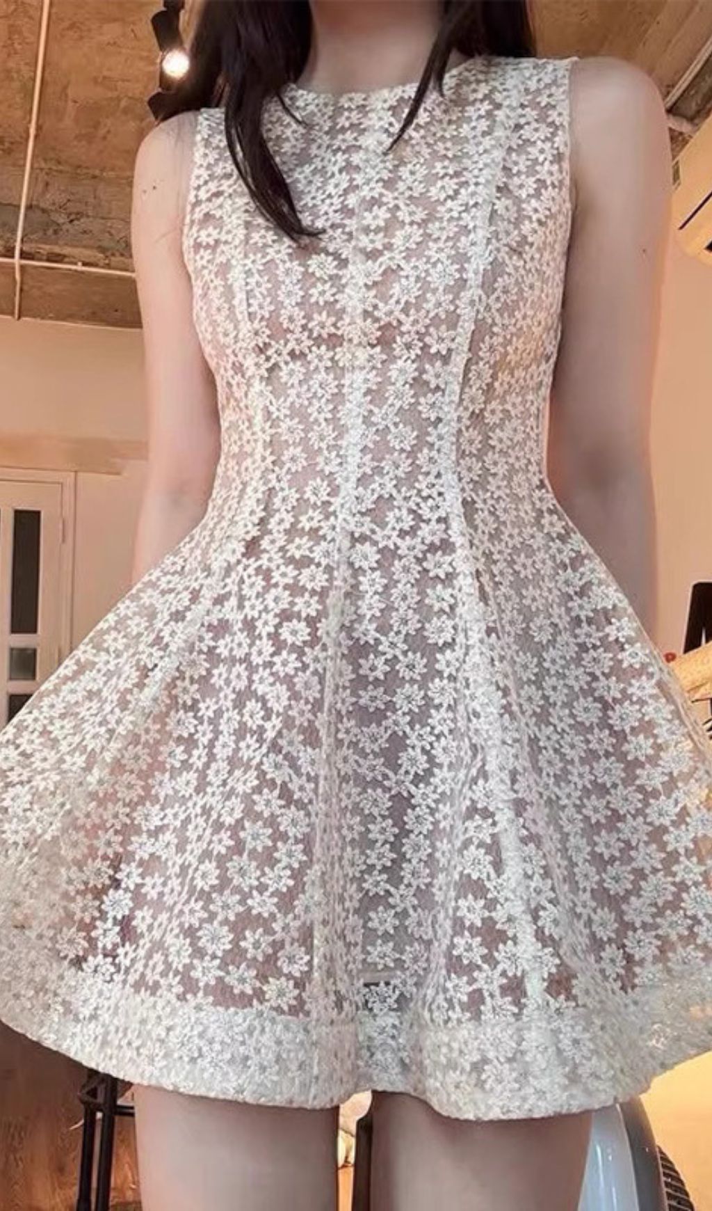 Ferdi Sleeveless Flower Mini Dress