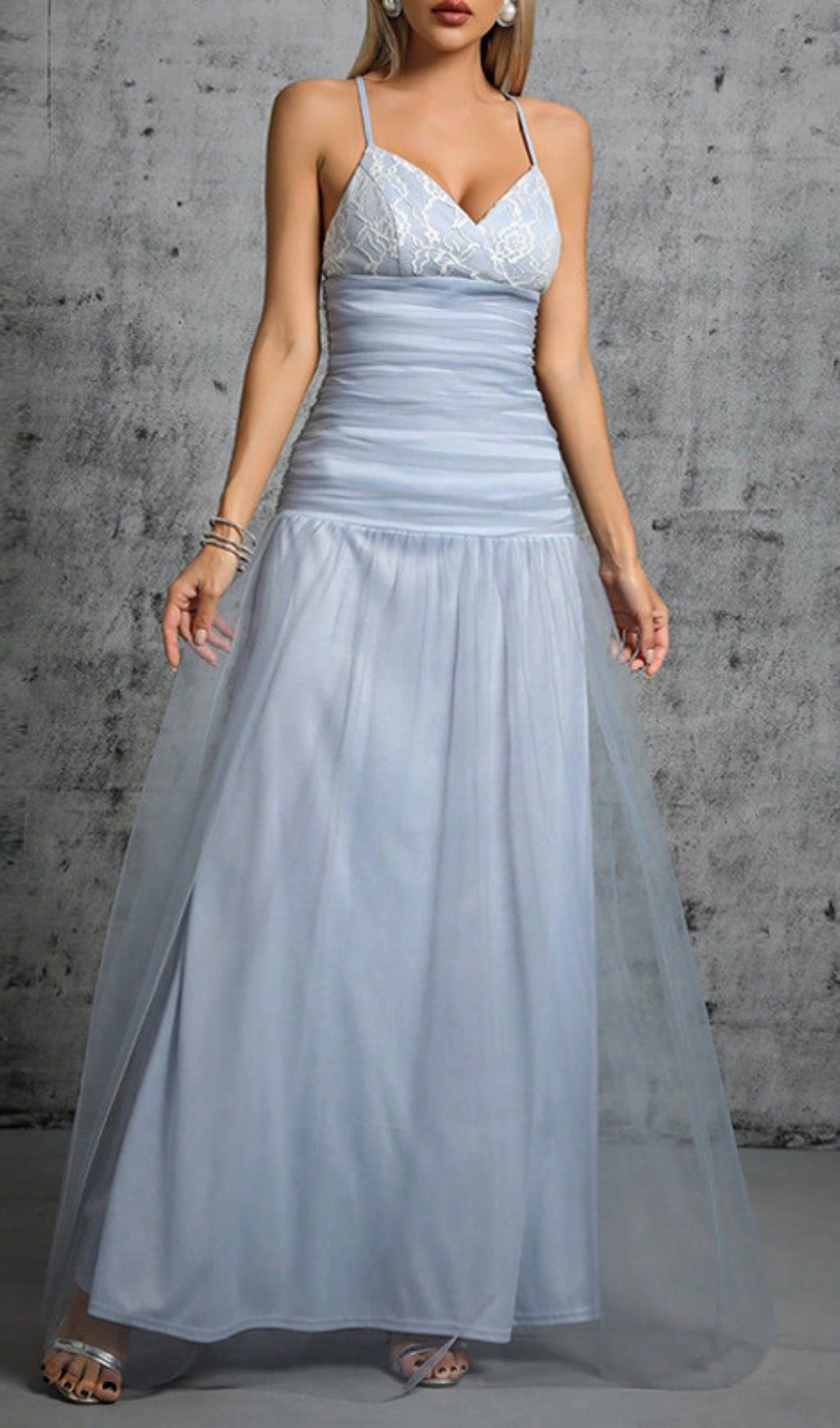 Doman Strappy Mesh Maxi Dress