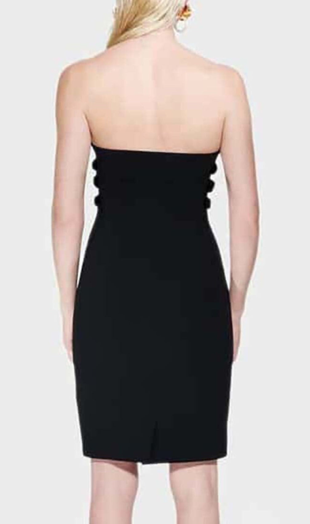 Sculpture Button Mini Dress In Black