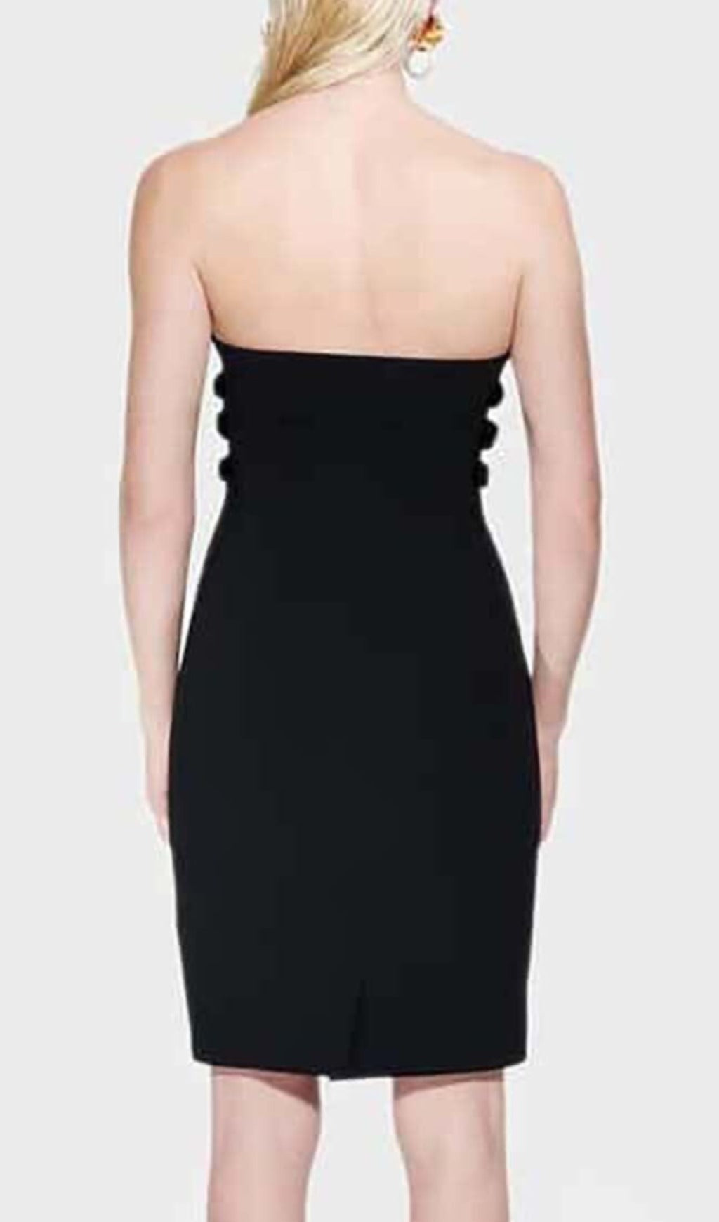 Sculpture Button Mini Dress In Black