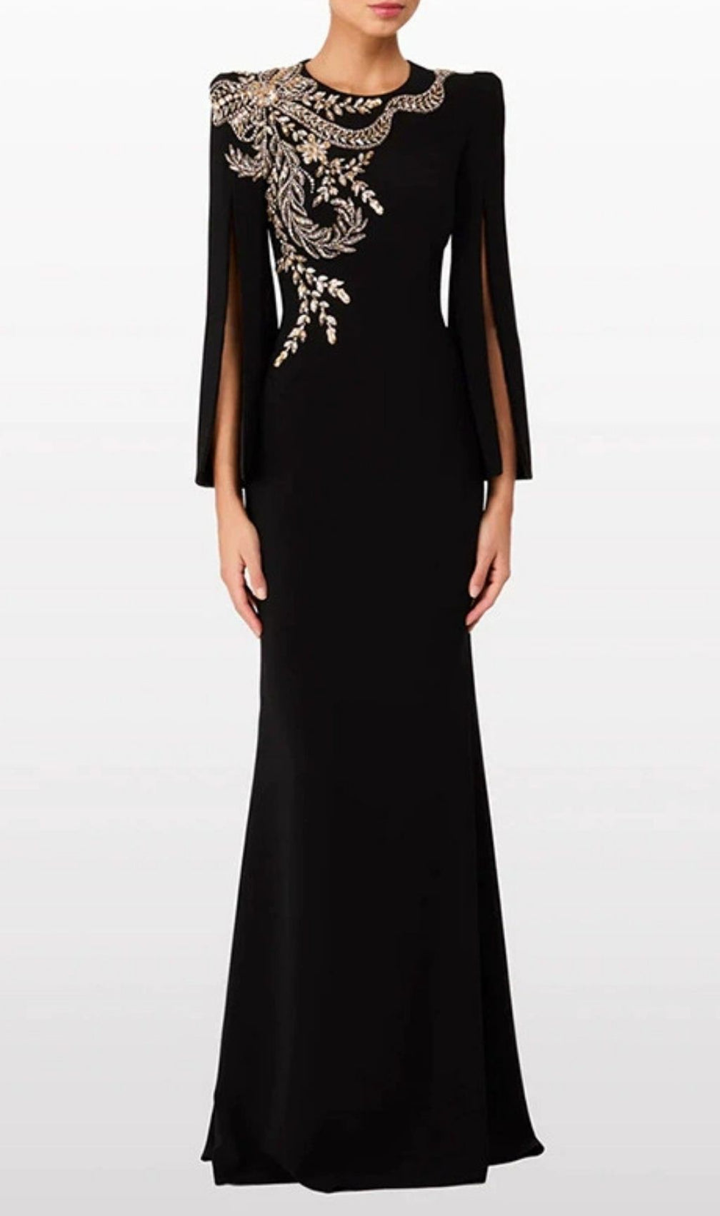 Kreeli Diamante Long Sleeve Maxi Dress