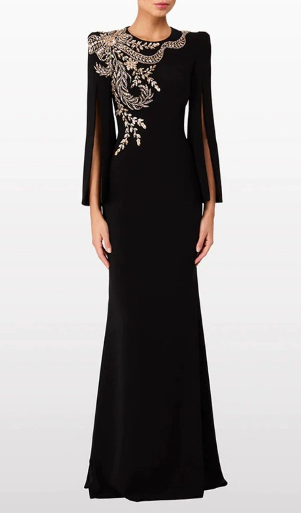 Kreeli Diamante Long Sleeve Maxi Dress