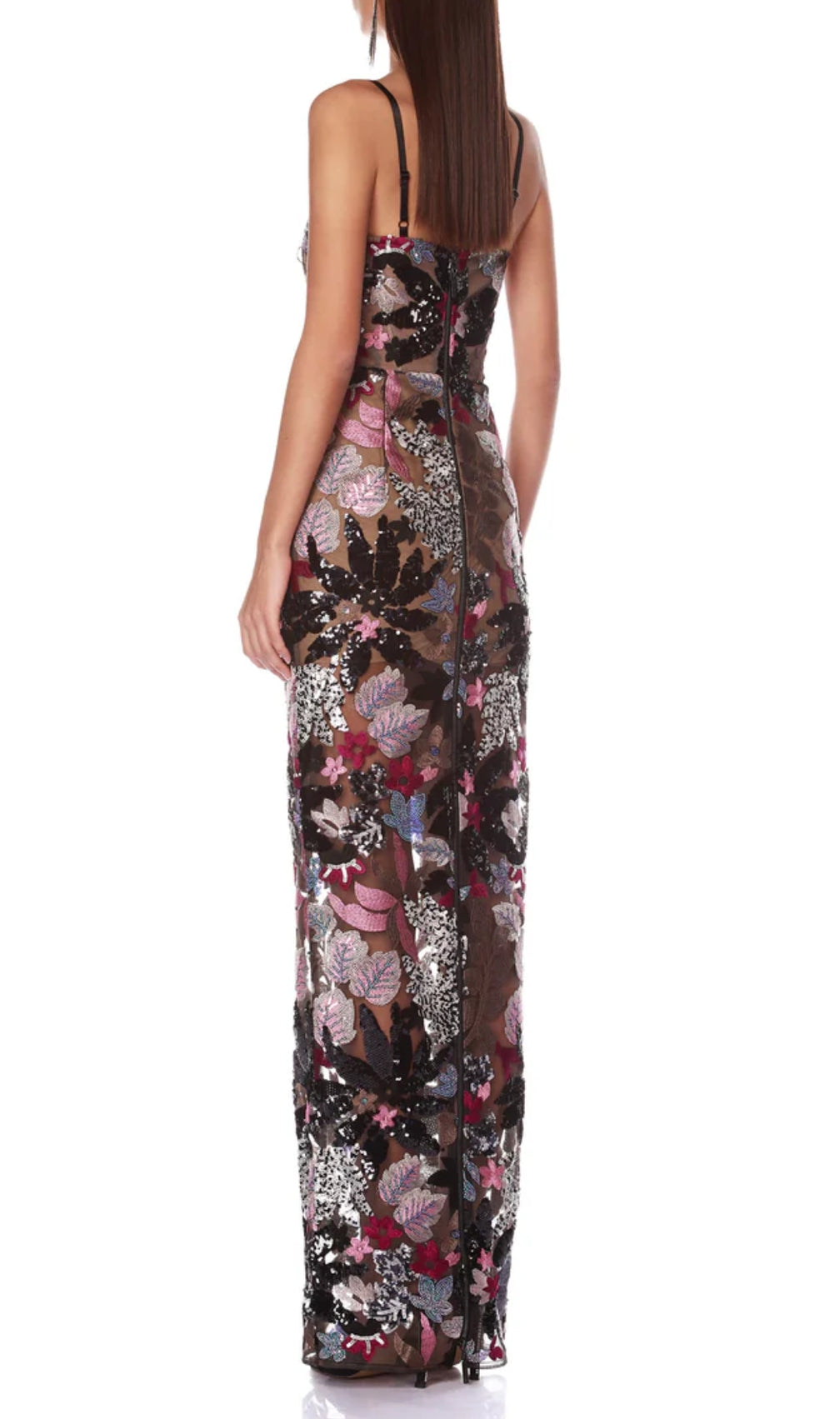 Bryson Floral Sequin Embroidery Maxi Dress