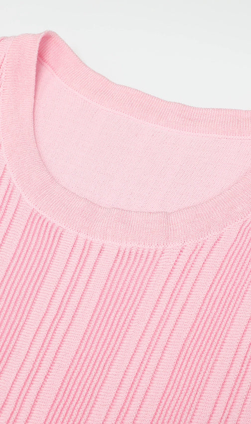 Kiandra Pink Sleeveless Ribbed Knit Maxi Dress | Effortless Chic & Comfort