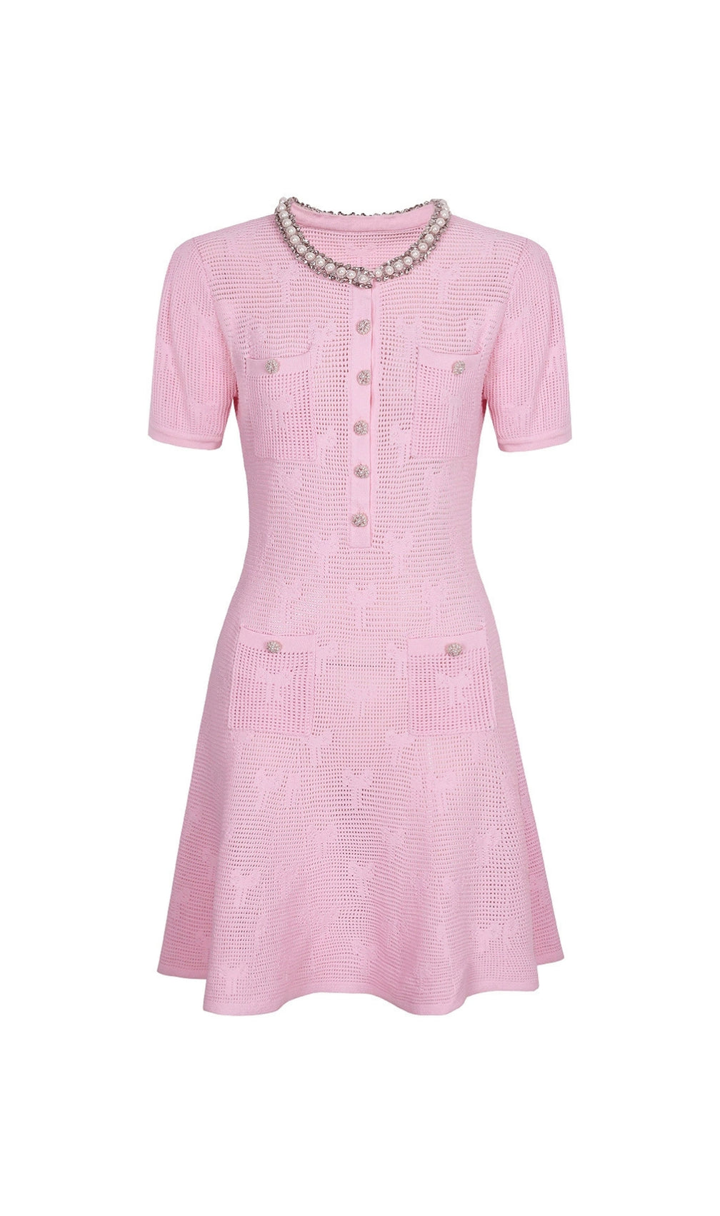 Georgina Diamante Beaded Knit Mini Dress Set