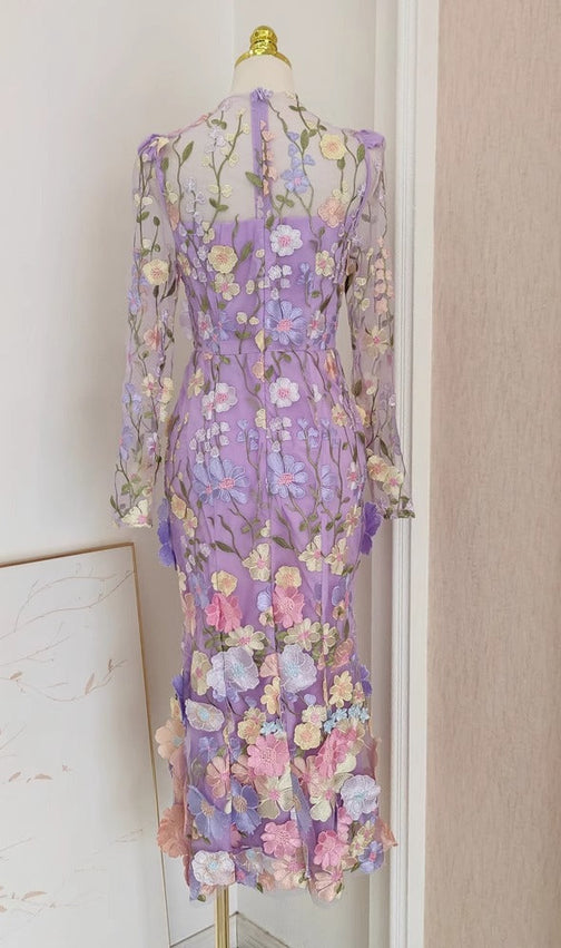 Altair Flower Mermaid Midi Dress