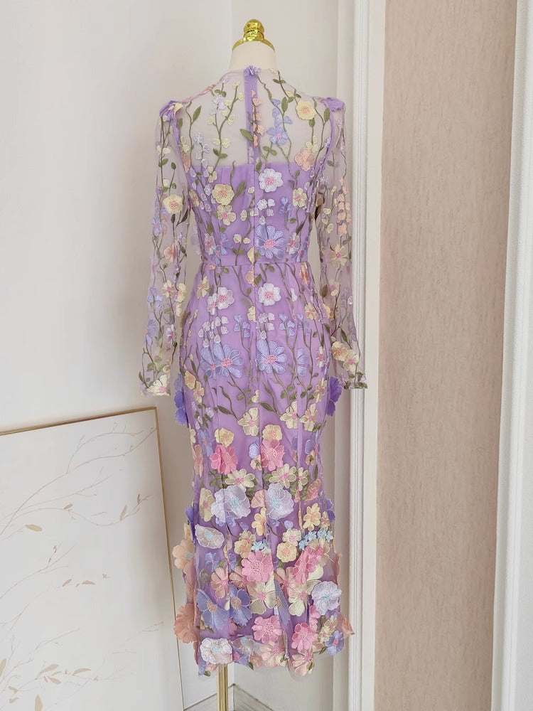 Altair Flower Mermaid Midi Dress