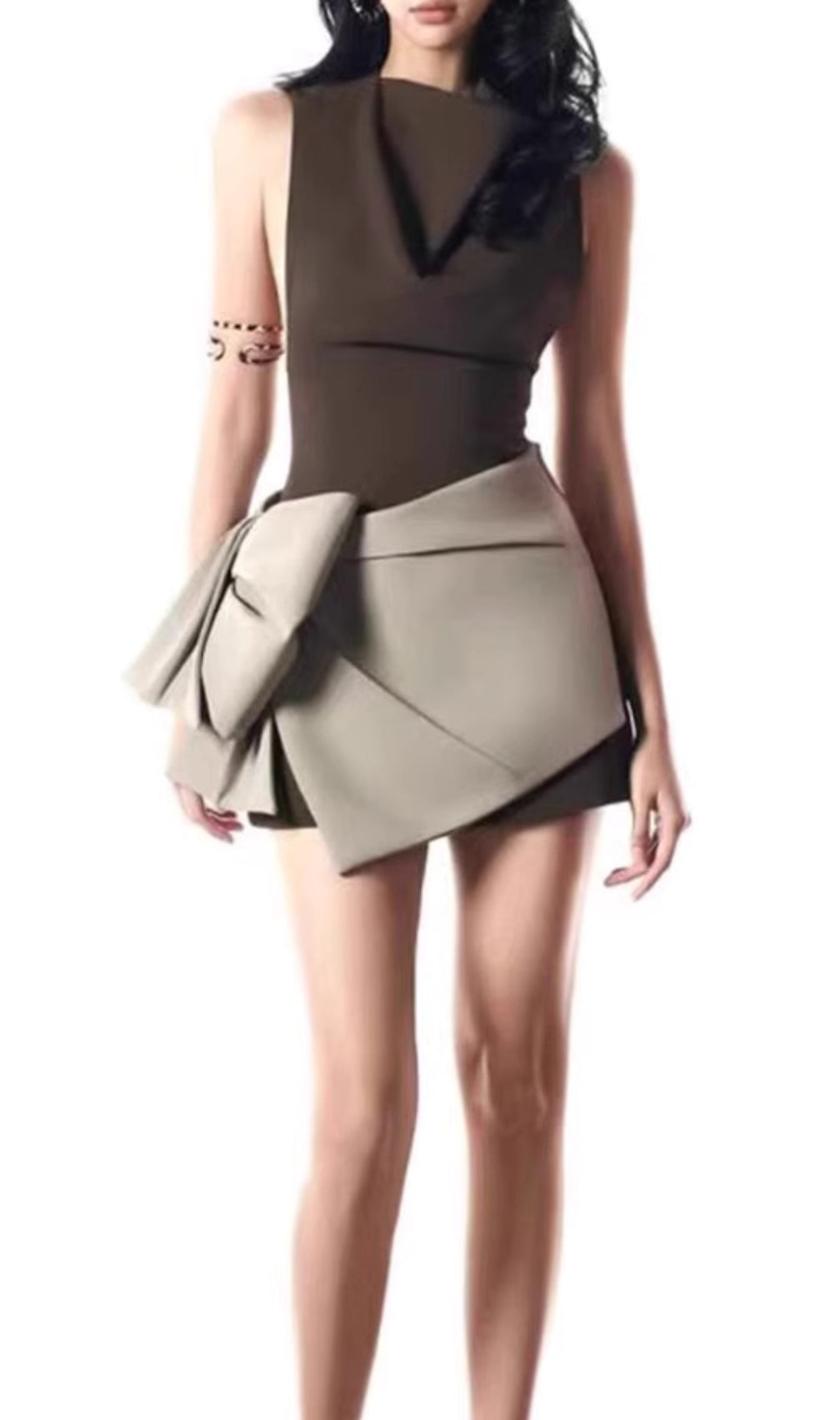 Elaine Brown Bow Mini Dress