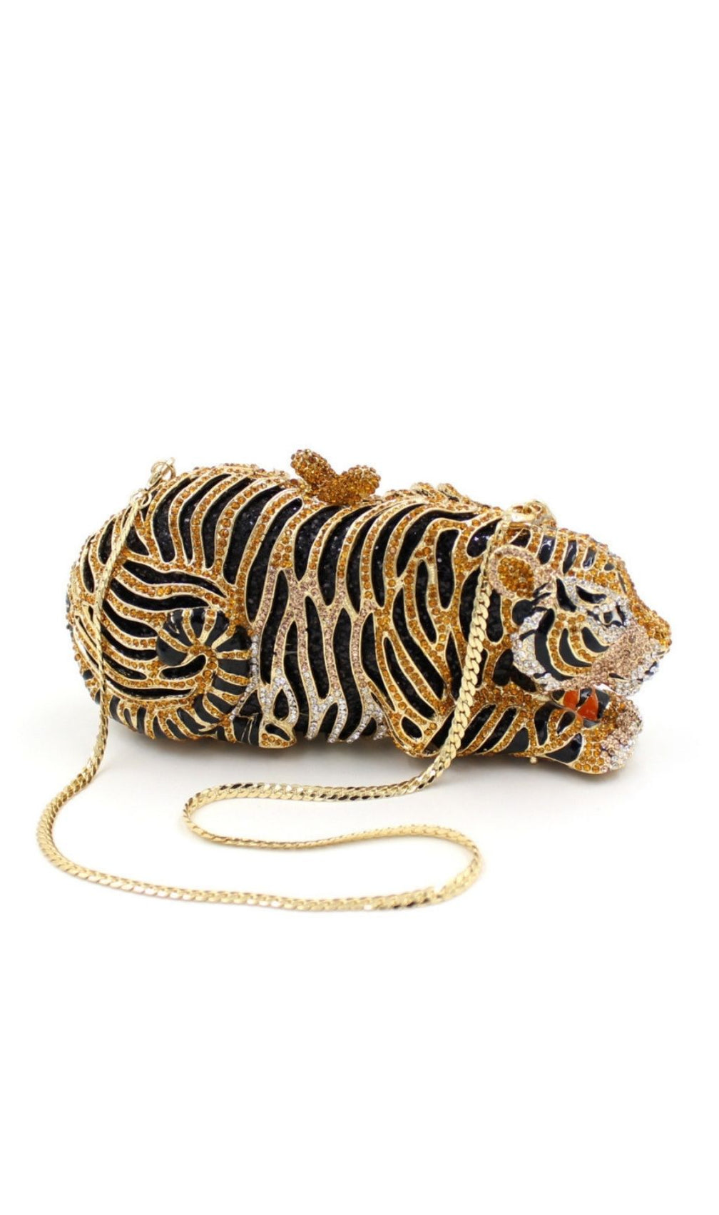 Khia Luxury Tiger Diamante Clutch Bag – Unleash Your Wild Elegance