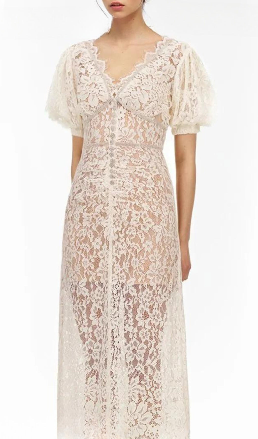 Aoibhin Crystal-Embellished Lace Midi Dress