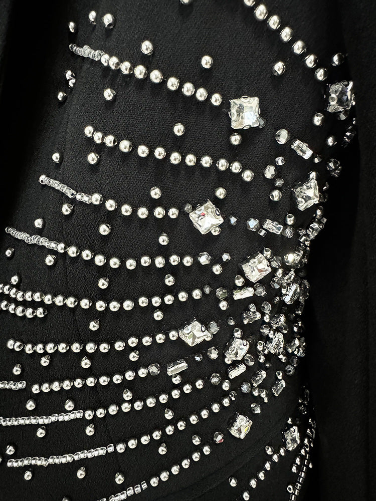 Clarice Black Crystal Blazer Set