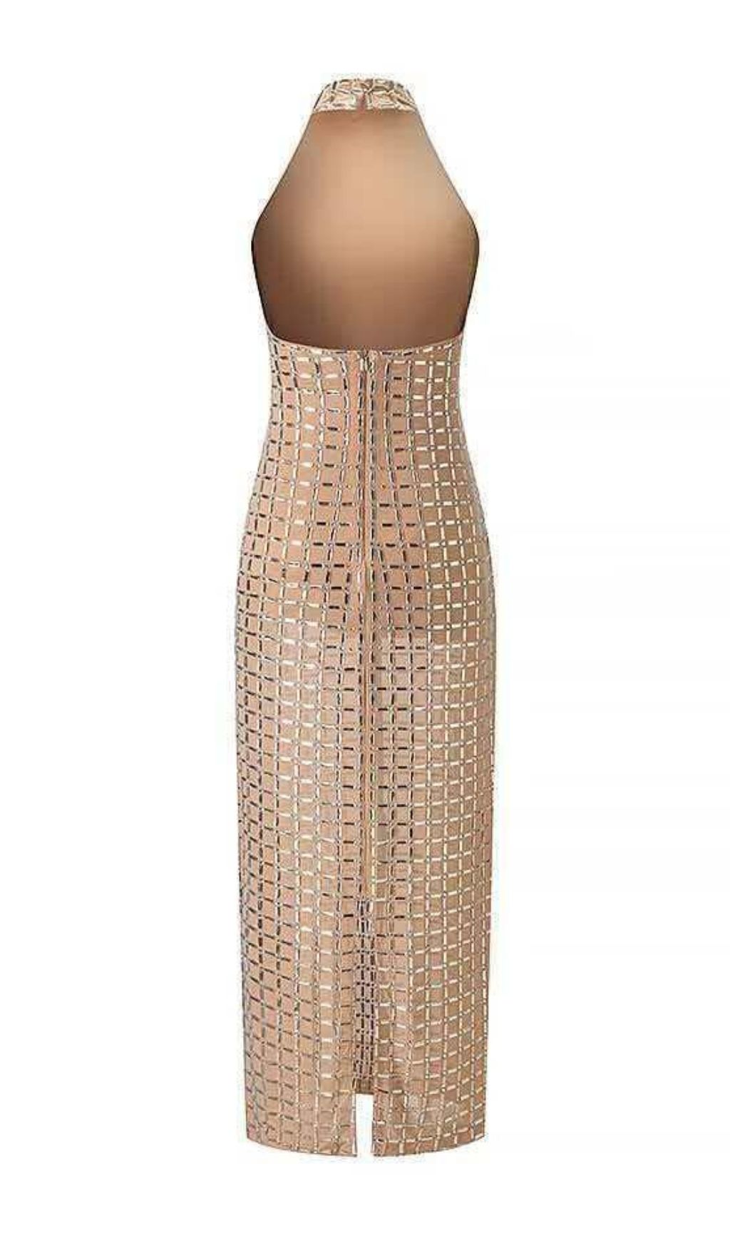 Karina Dazzling Crystal Halter Maxi Dress - Red Carpet & Gala Gown